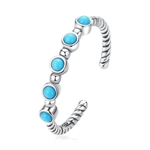 (Bild für) Offener Ring mit türkisfarbenem Twist im Pandora-Stil - SCR823