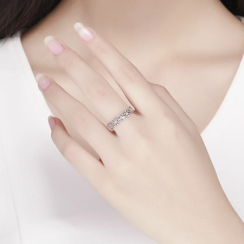 (Bild für) Offener Schneeblumen-Ring im Pandora-Stil - BSR015 - Ansicht 5