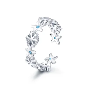 (Bild für) Offener Schneeblumen-Ring im Pandora-Stil - BSR015