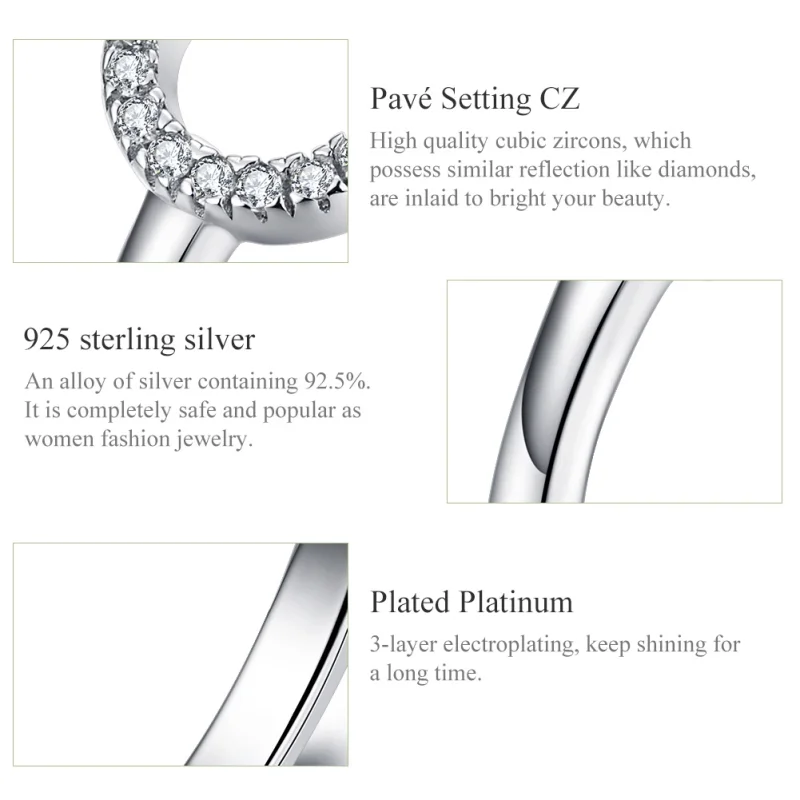 (Bild für) Offener Silber-Halo-Ring im Pandora-Stil - SCR545 - Ansicht 3