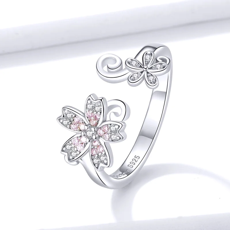 (Bild für) Offener Silberring „Dazzling Daisy“ im Pandora-Stil - BSR086 - Ansicht 2