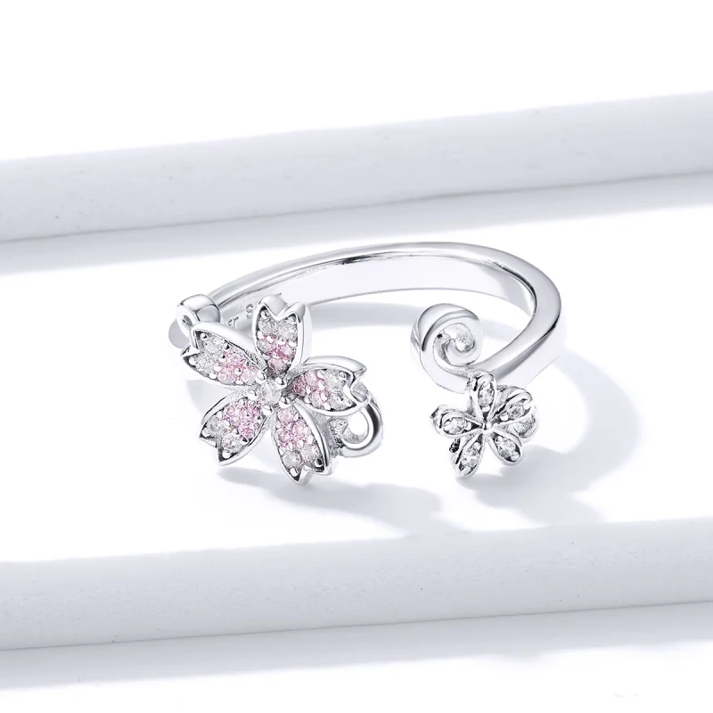 (Bild für) Offener Silberring „Dazzling Daisy“ im Pandora-Stil - BSR086 - Ansicht 3