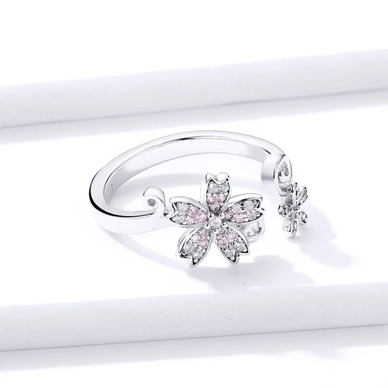 (Bild für) Offener Silberring „Dazzling Daisy“ im Pandora-Stil - BSR086 - Ansicht 4