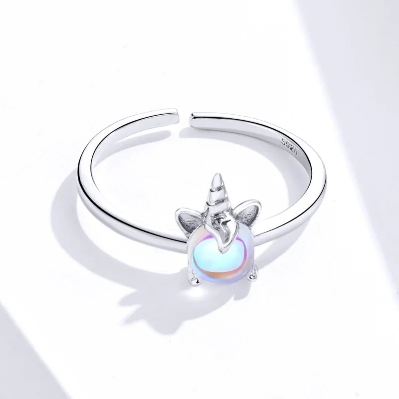 (Bild für) Offener Silberring im Pandora-Stil mit Fancy-Einhorn - SCR642 - Ansicht 3