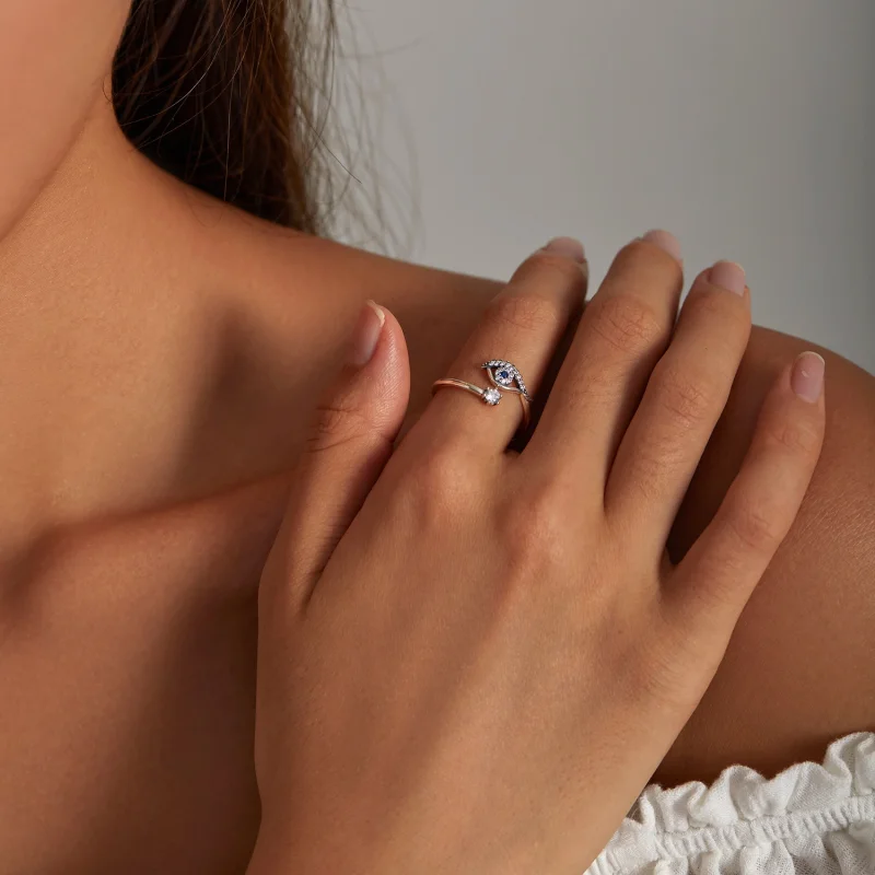 (Bild für) Offener Teufelsauge-Ring im Pandora-Stil - BSR215 - Ansicht 7