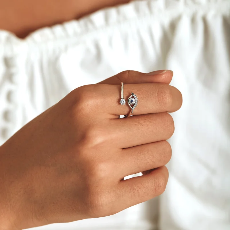 (Bild für) Offener Teufelsauge-Ring im Pandora-Stil - BSR215 - Ansicht 8