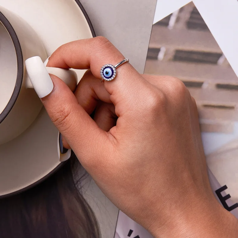 (Bild für) Offener Teufelsauge-Ring im Pandora-Stil - BSR254 - Ansicht 6
