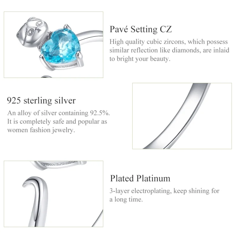 (Bild für) Pandora Ring Blau - SCR533 - Ansicht 4
