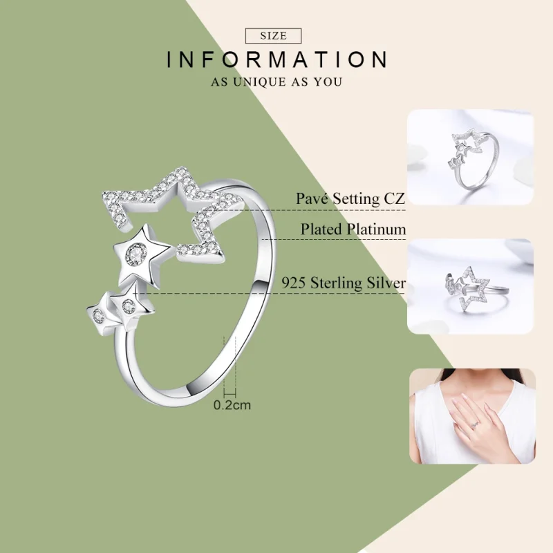 (Bild für) Pandora Ring Mit Sternen - SCR452 - Ansicht 3