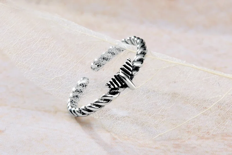 (Bild für) Retro-Nostalgie-Hanfseil-offener Ring im Pandora-Stil - VSR064 - Ansicht 2