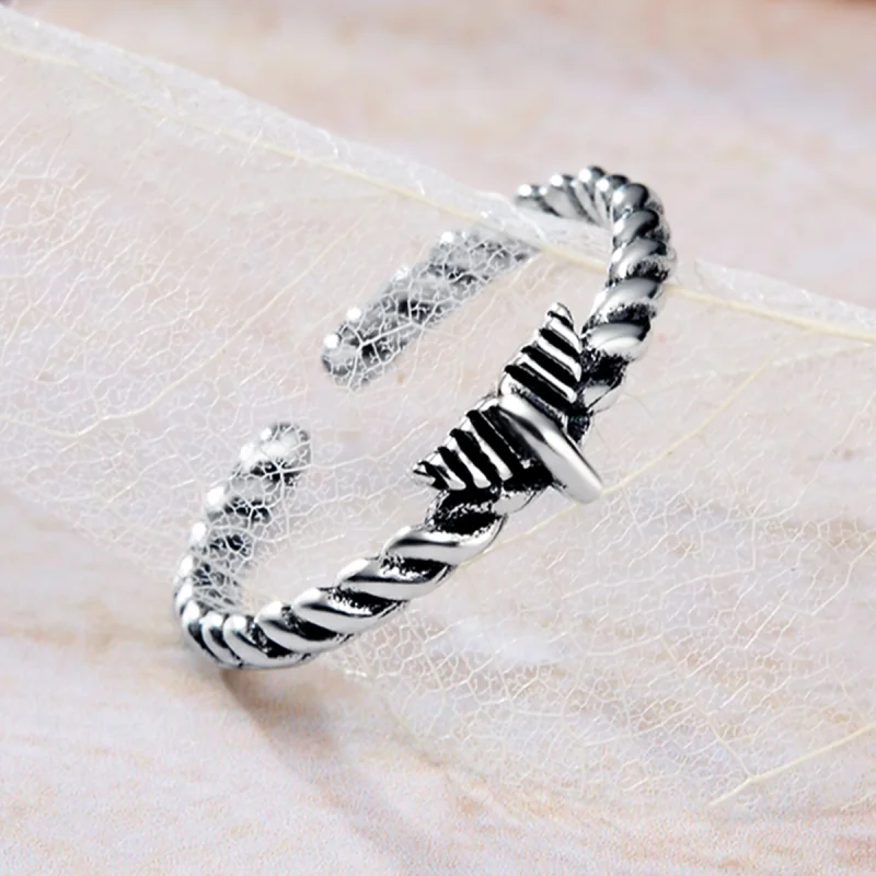 (Bild für) Retro-Nostalgie-Hanfseil-offener Ring im Pandora-Stil - VSR064 - Ansicht 5