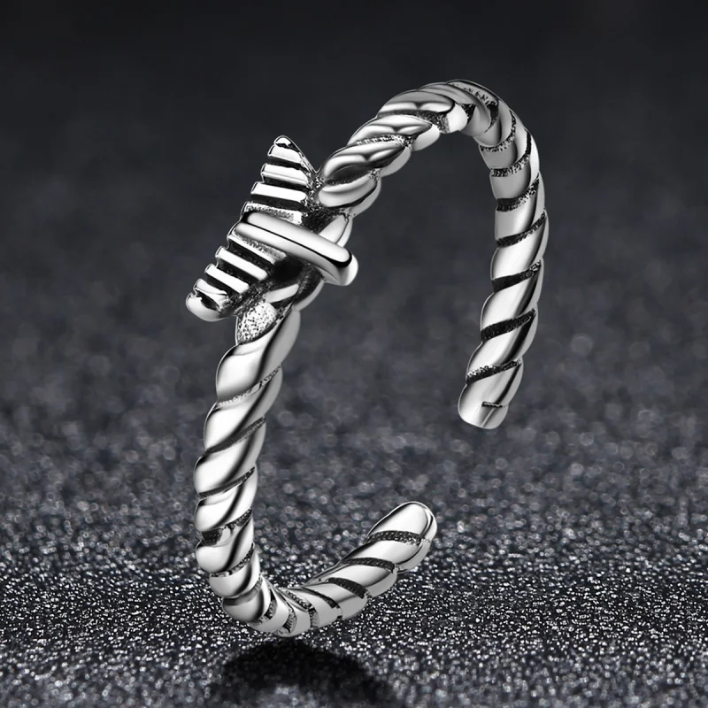 (Bild für) Retro-Nostalgie-Hanfseil-offener Ring im Pandora-Stil - VSR064 - Ansicht 7