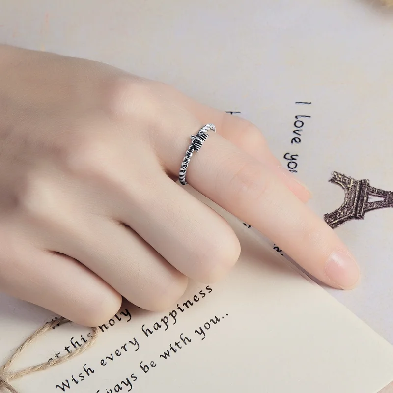 (Bild für) Retro-Nostalgie-Hanfseil-offener Ring im Pandora-Stil - VSR064 - Ansicht 8