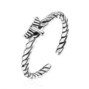 (Bild für) Retro-Nostalgie-Hanfseil-offener Ring im Pandora-Stil - VSR064