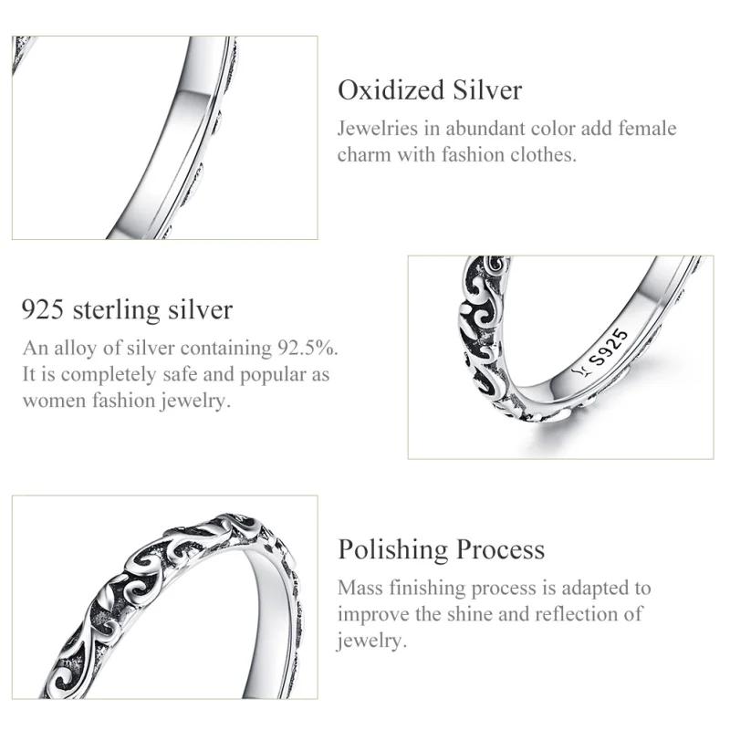 (Bild für) Retro-Ring im Pandora-Stil aus Silber - SCR513 - Ansicht 3