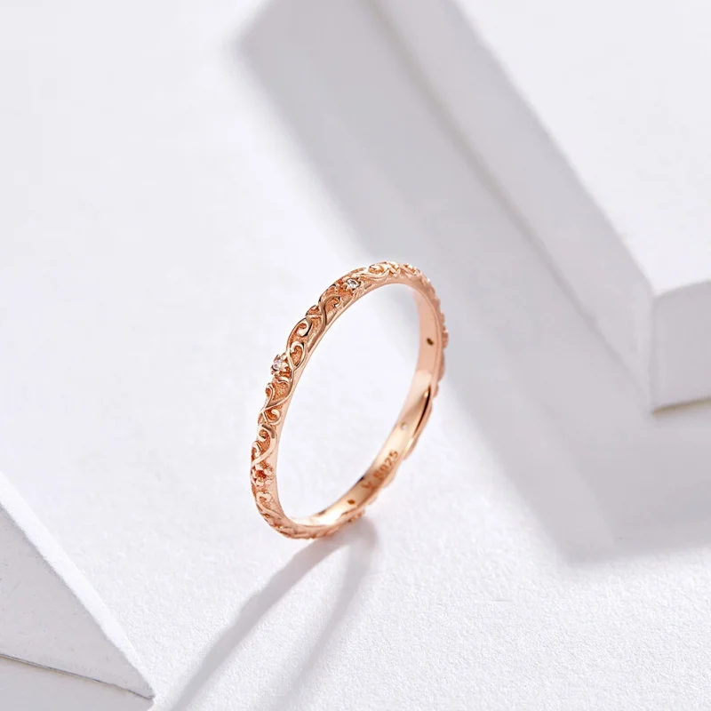 (Bild für) Ring im Pandora-Stil, Roségold mit Retro-Mustern - SCR514 - Ansicht 2