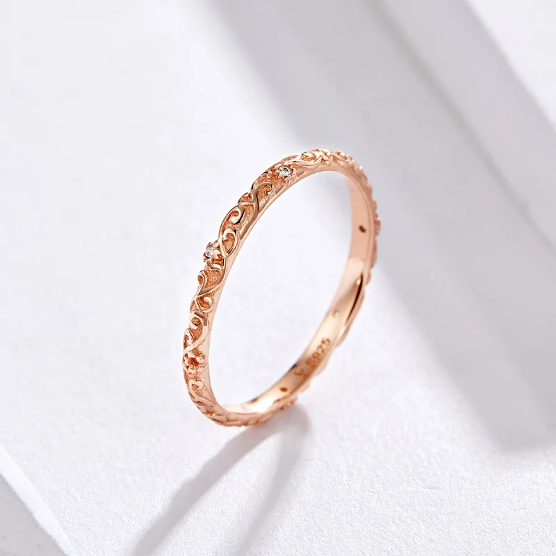 (Bild für) Ring im Pandora-Stil, Roségold mit Retro-Mustern - SCR514 - Ansicht 3