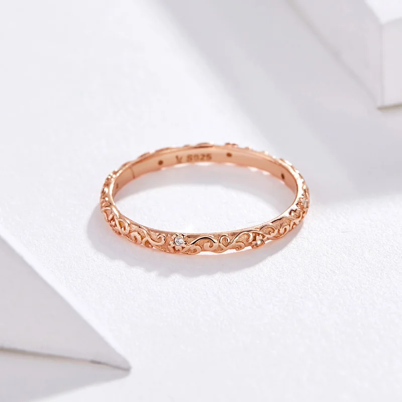 (Bild für) Ring im Pandora-Stil, Roségold mit Retro-Mustern - SCR514 - Ansicht 5