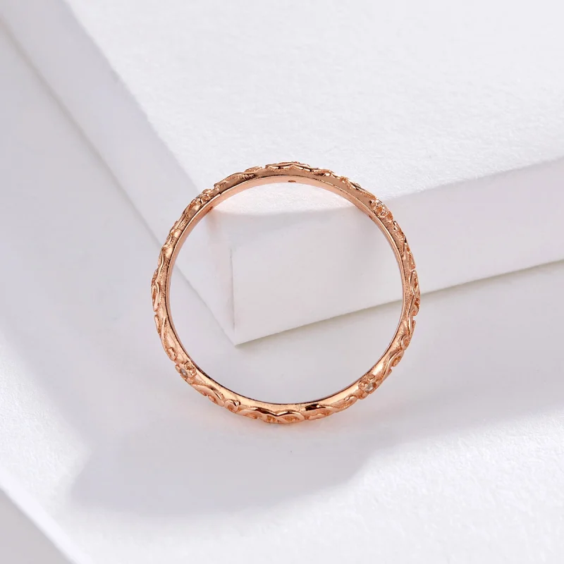 (Bild für) Ring im Pandora-Stil, Roségold mit Retro-Mustern - SCR514 - Ansicht 6