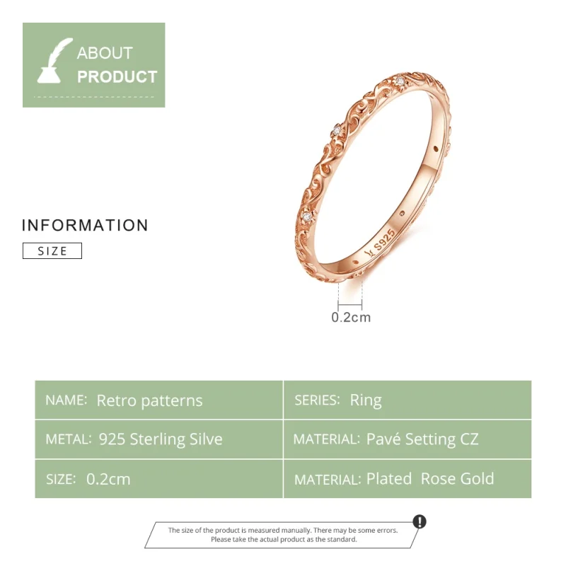 (Bild für) Ring im Pandora-Stil, Roségold mit Retro-Mustern - SCR514 - Ansicht 9