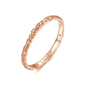 (Bild für) Ring im Pandora-Stil, Roségold mit Retro-Mustern - SCR514