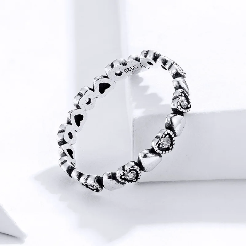(Bild für) Ring mit gekreuzten Herzen im Pandora-Stil - SCR140-WH - Ansicht 2