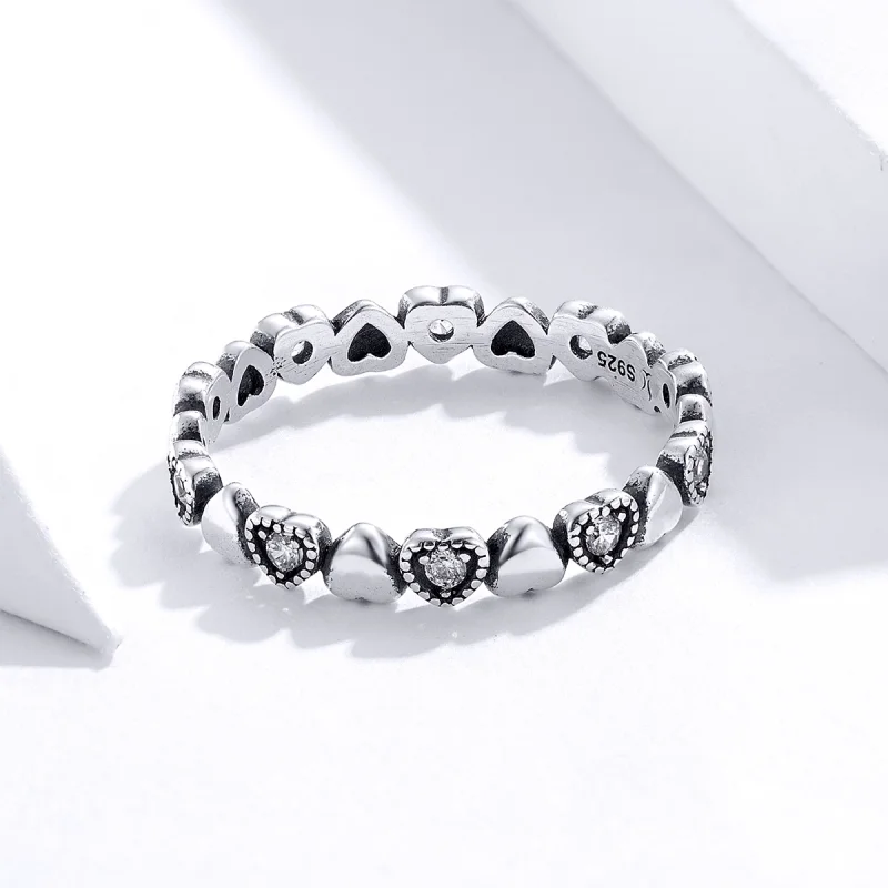 (Bild für) Ring mit gekreuzten Herzen im Pandora-Stil - SCR140-WH - Ansicht 3