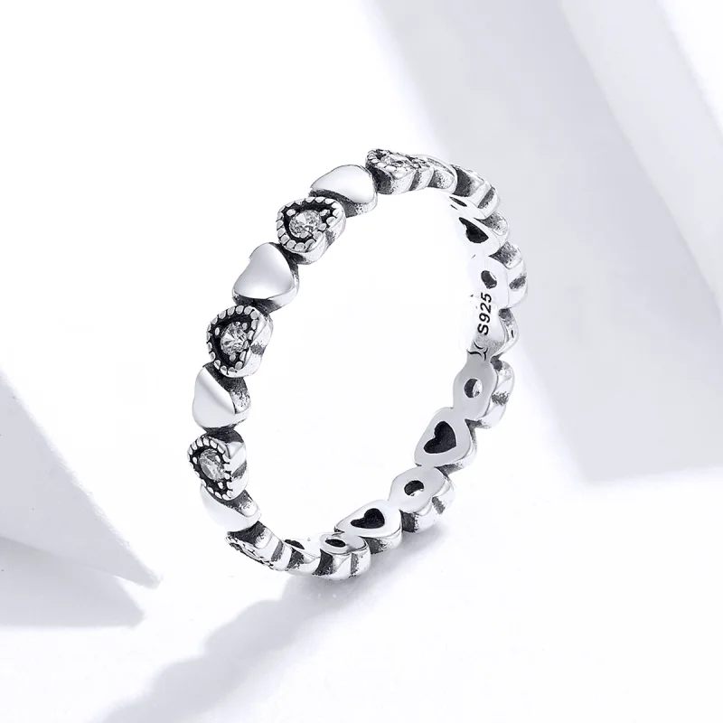 (Bild für) Ring mit gekreuzten Herzen im Pandora-Stil - SCR140-WH - Ansicht 4