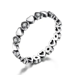 (Bild für) Ring mit gekreuzten Herzen im Pandora-Stil - SCR140-WH