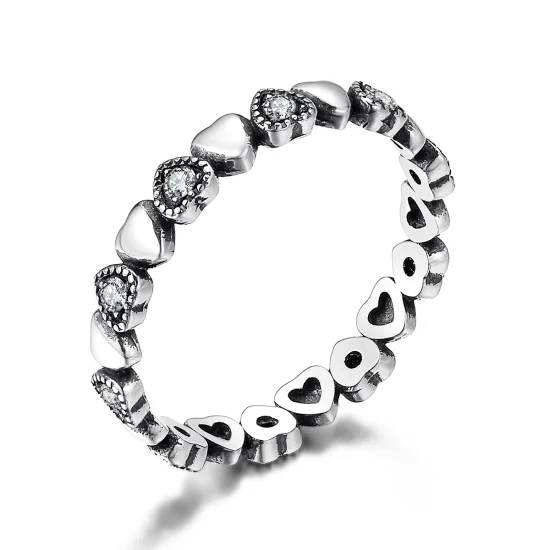 (Bild für) Ring mit gekreuzten Herzen im Pandora-Stil - SCR140-WH