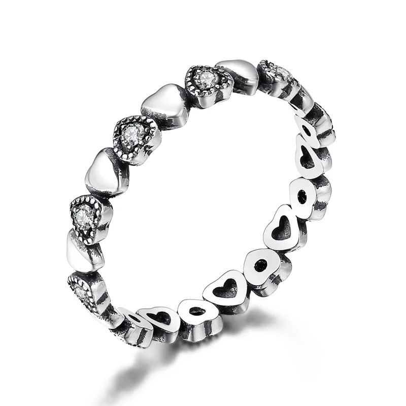 (Bild für) Ring mit gekreuzten Herzen im Pandora-Stil - SCR140-WH