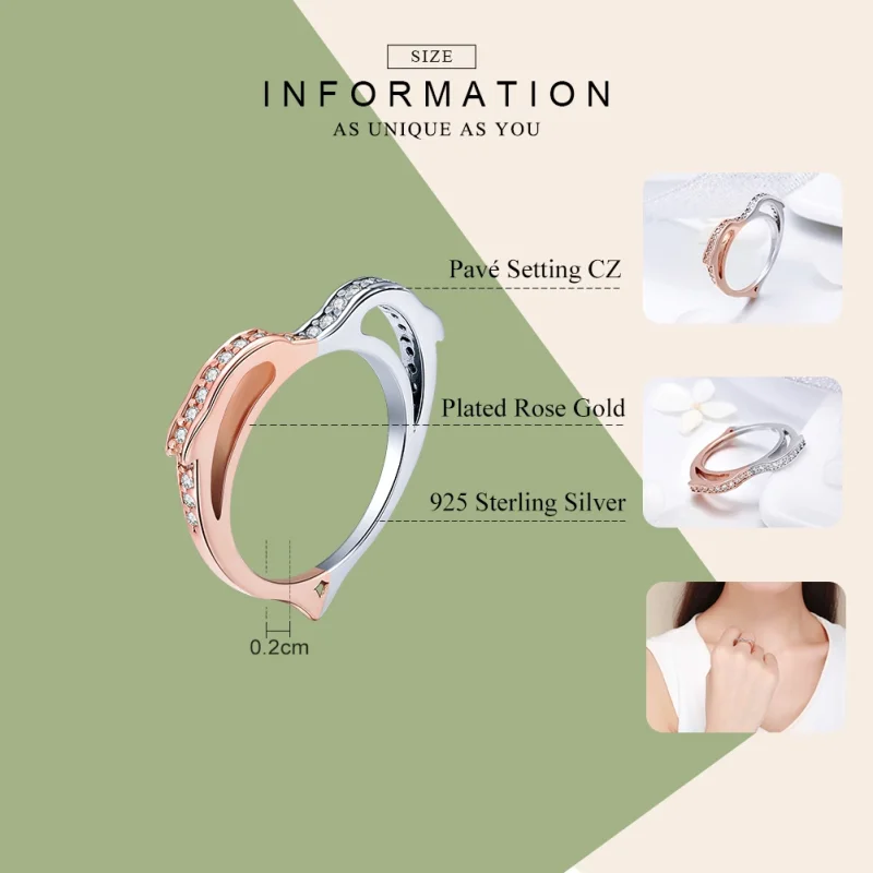 (Bild für) Ring „Ocean Spirit“ aus Silber und Roségold im Pandora-Stil - SCR418 - Ansicht 4