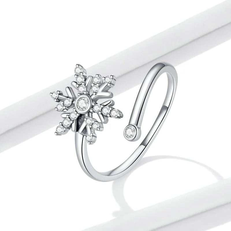 (Bild für) Schöner offener Schneeflocken-Ring im Pandora-Stil - BSR214 - Ansicht 2
