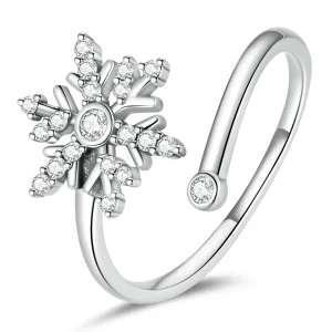 (Bild für) Schöner offener Schneeflocken-Ring im Pandora-Stil - BSR214