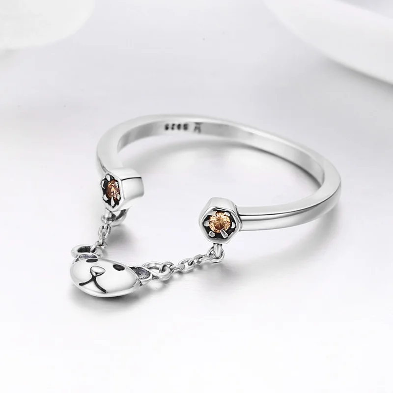 (Bild für) Silberner Bären-Story-Ring im Pandora-Stil - SCR307 - Ansicht 6