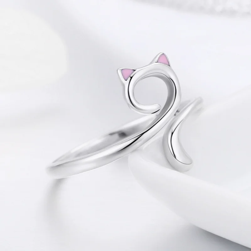 (Bild für) Silberner „Cats In Love“-Ring im Pandora-Stil - SCR341 - Ansicht 6