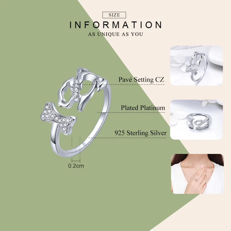 (Bild für) Silberner Dog's Company-Ring im Pandora-Stil - SCR416 - Ansicht 3