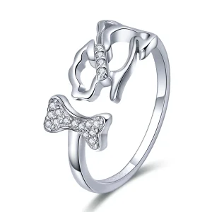(Bild für) Silberner Dog's Company-Ring im Pandora-Stil - SCR416
