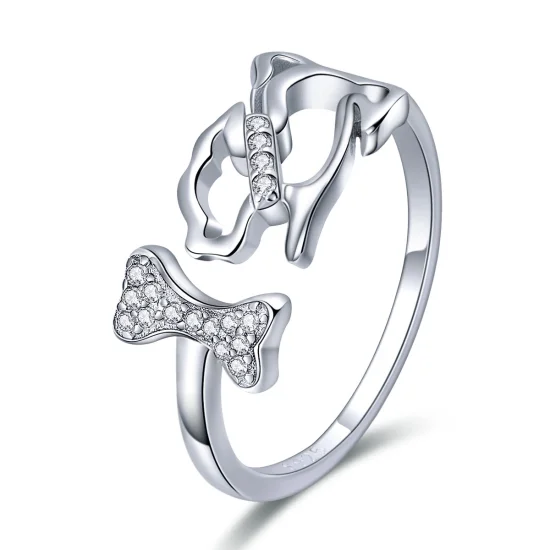 (Bild für) Silberner Dog's Company-Ring im Pandora-Stil - SCR416
