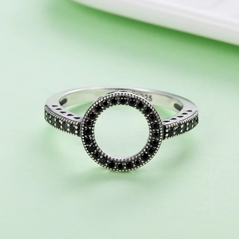 (Bild für) Silberner funkelnder Halo-Ring im Pandora-Stil - SCR112 - Ansicht 6