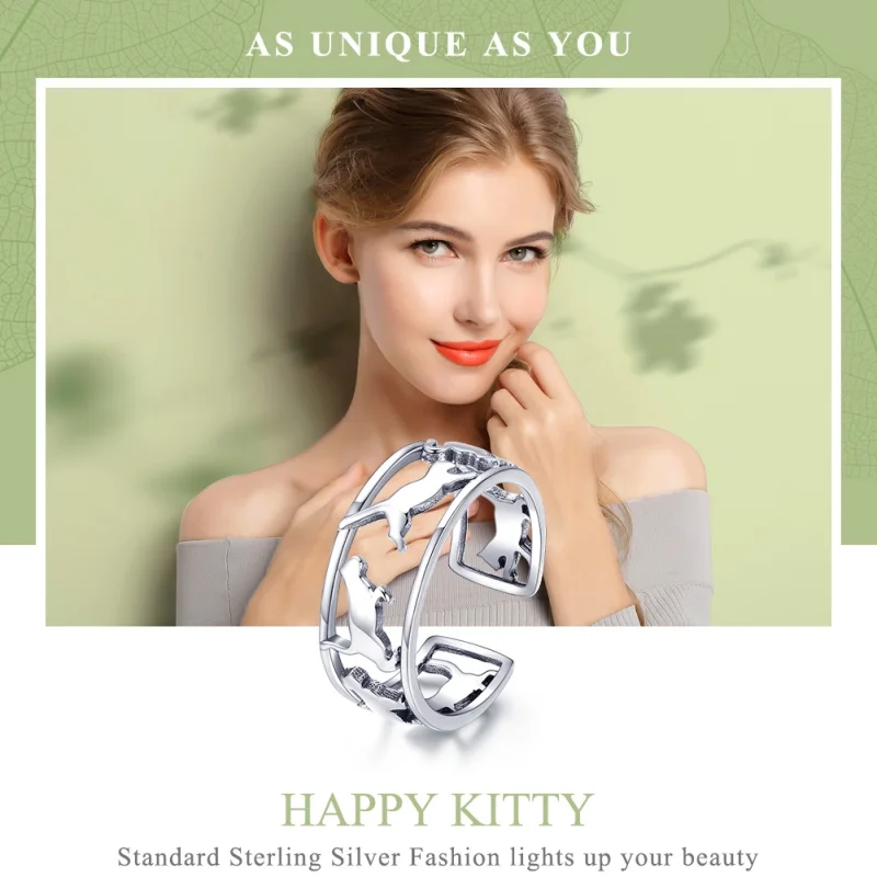 (Bild für) Silberner „Happy Cats“-Ring im Pandora-Stil - SCR473 - Ansicht 2
