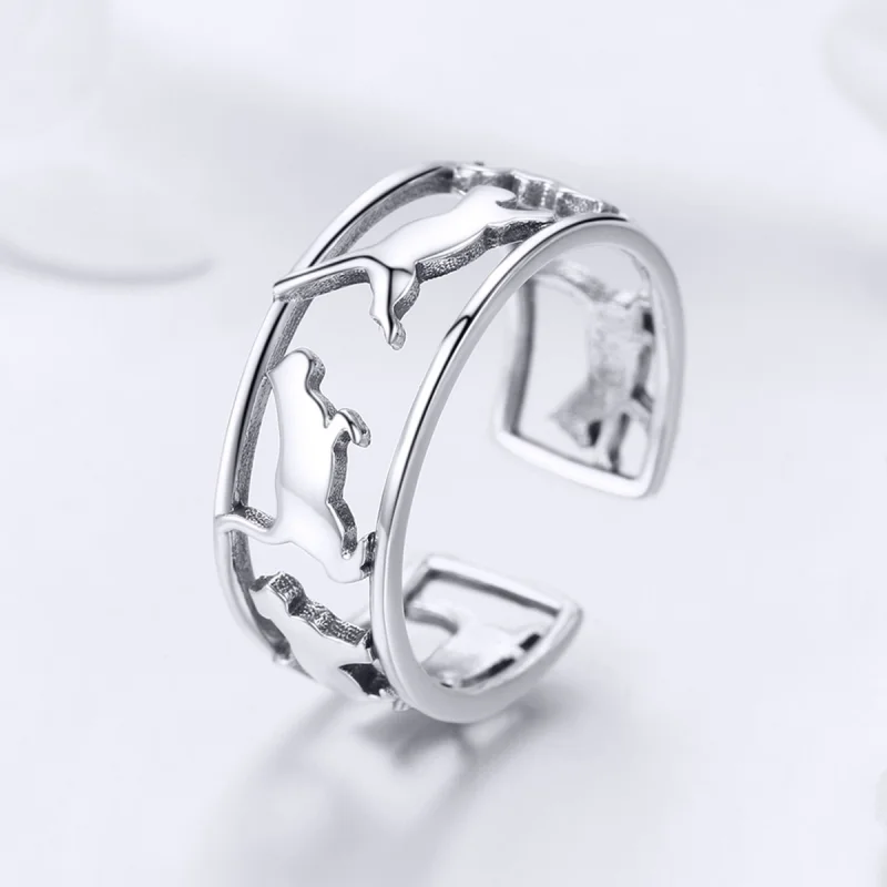(Bild für) Silberner „Happy Cats“-Ring im Pandora-Stil - SCR473 - Ansicht 4