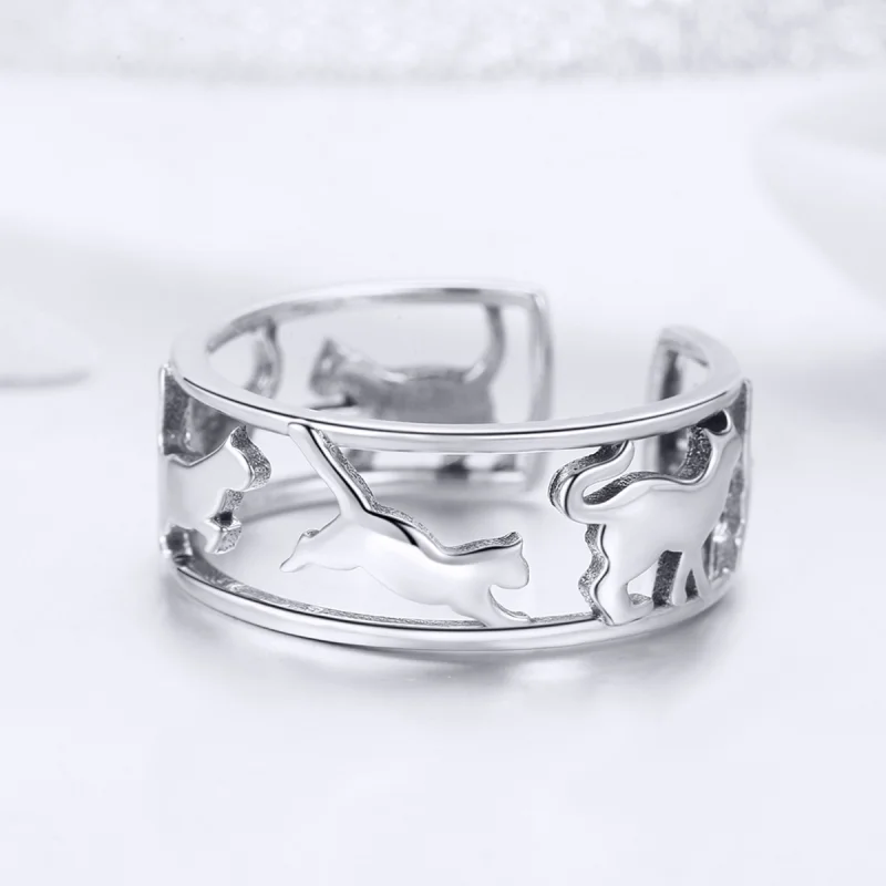 (Bild für) Silberner „Happy Cats“-Ring im Pandora-Stil - SCR473 - Ansicht 5