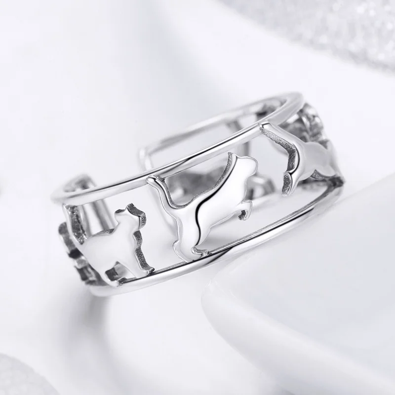 (Bild für) Silberner „Happy Cats“-Ring im Pandora-Stil - SCR473 - Ansicht 6