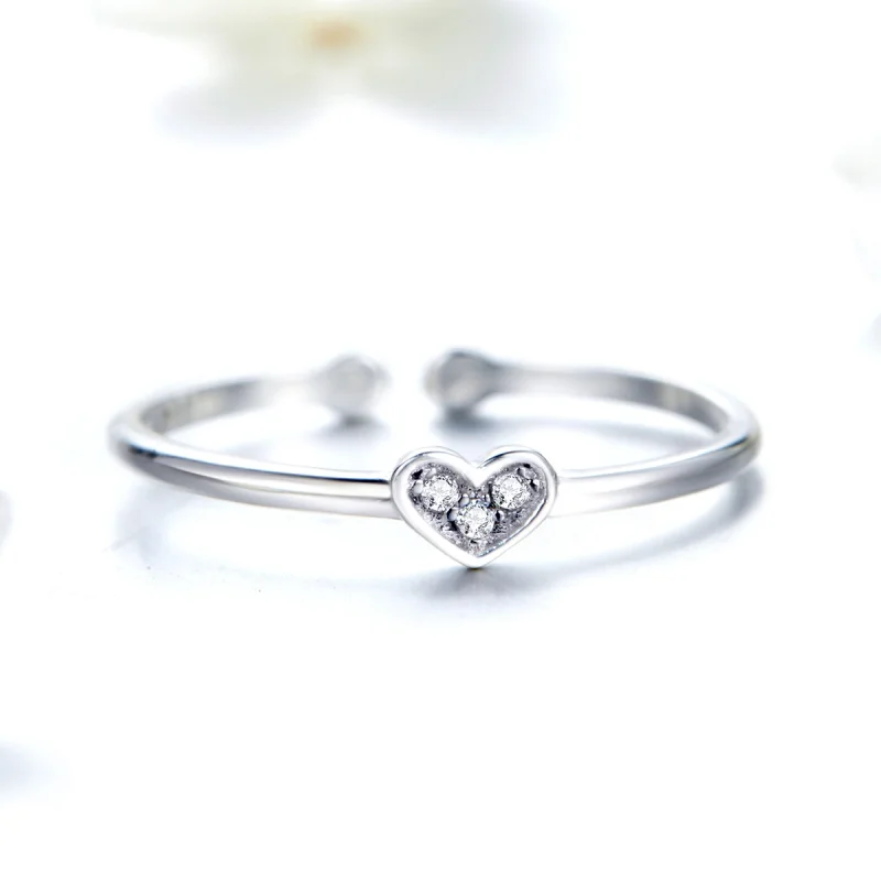 (Bild für) Silberner Herz-Damen-Ring im Pandora-Stil - SCR491 - Ansicht 5