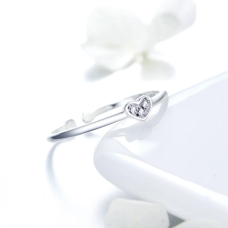 (Bild für) Silberner Herz-Damen-Ring im Pandora-Stil - SCR491 - Ansicht 6