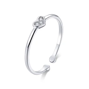 (Bild für) Silberner Herz-Damen-Ring im Pandora-Stil - SCR491