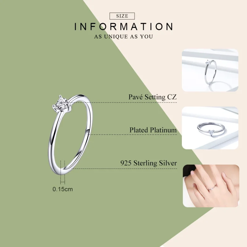 (Bild für) Silberner „Kleines Glück“-Ring im Pandora-Stil - SCR498 - Ansicht 3
