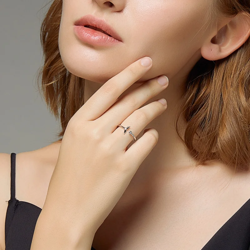(Bild für) Silberner Meerjungfrau-Ring im Pandora-Stil zum Aufreißen - SCR618-A - Ansicht 6