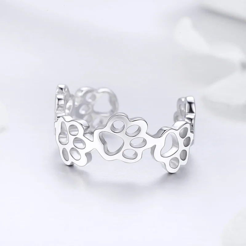 (Bild für) Silberner Paw Trail-Ring im Pandora-Stil - SCR424 - Ansicht 5